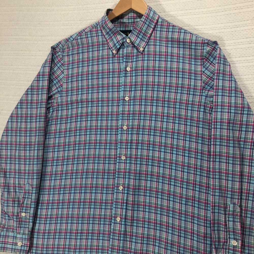Ralph Lauren Plaid Button Down Long Sleeve Casual Shirt, Size L